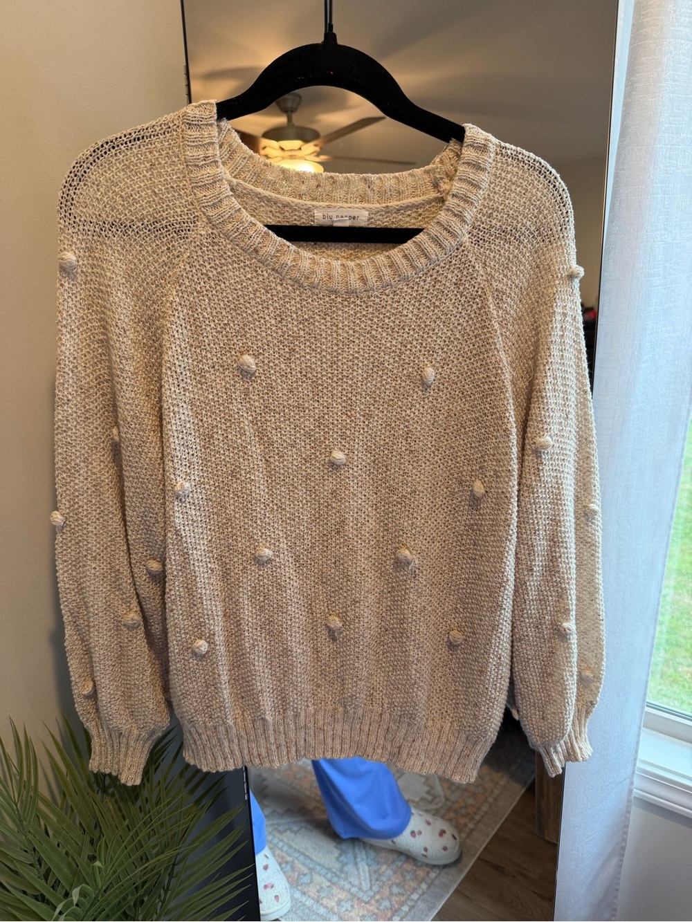 Blu Pepper Beige Popcorn Bobble Crewneck Sweater